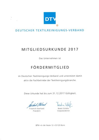 Fördermitglied Deutscher Textilreinigungs-Verband