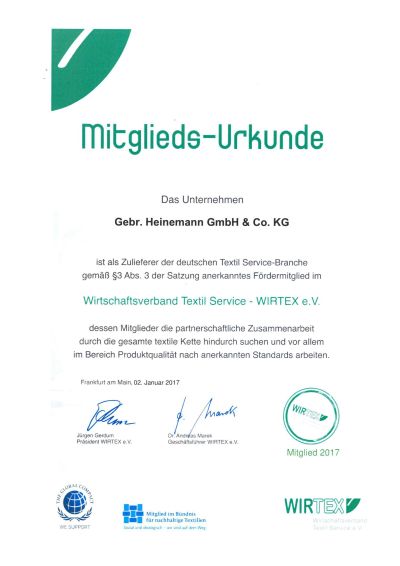 Fördermitglied Wirtschaftsverband Textil Service - WIRTEX e.V.